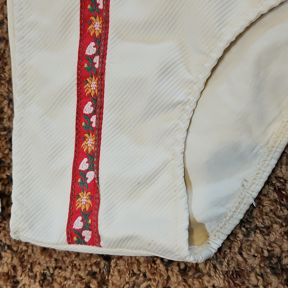 VINTAGE GIRLS KIDS White Bikini Set with Red Floral Trim SWIMSUIT 70s 80s - Picture 2 of 9